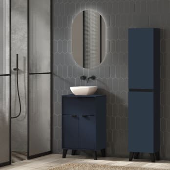 Conjunto mueble de baño fondo reducido 35.5 cm con lavabo sobre encimera Midi Visobath