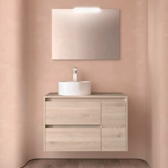 Mueble de baño con encimera de madera Noja Salgar