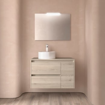 Mueble de baño con encimera de madera Noja Salgar