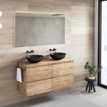 Mueble para debajo del lavabo 2 puertas y 2 estantes mdf blanco