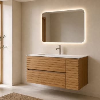 Conjunto Mueble de baño Alpes 21 Bruntec con lavabo Solid Surface