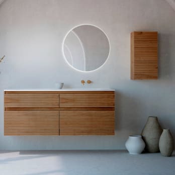 Conjunto de mueble de baño madera maciza palilleria Horizontal Alpes 7 Bruntec