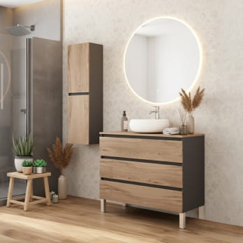Mueble de baño con encimera de madera Kloe Campoaras