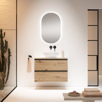 Mueble de baño con encimera de MDF Hidrófuga de madera Granada Visobath
