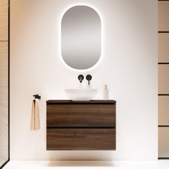 Mueble de baño con encimera de MDF Hidrófuga de madera Granada Visobath