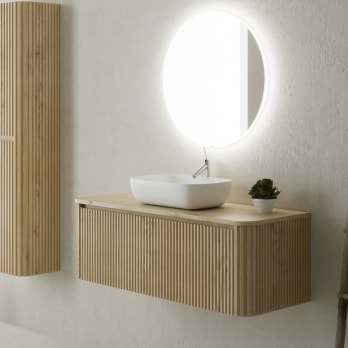 Mueble de baño con encimera de madera maciza Baviera Bruntec