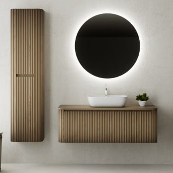 Mueble de baño con encimera de madera maciza Baviera Bruntec