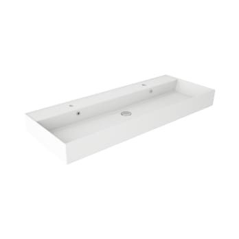 Lavabo encastrado para dos grifos de un seno 12 cm alto Lila Visobath Decorabano 2024