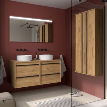 Mueble de baño con encimera de madera Attila Salgar