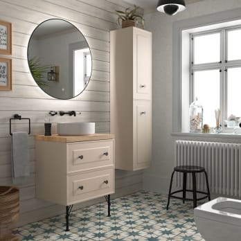Mueble de baño con encimera de madera Renoir vintage Salgar