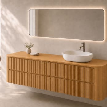 Mueble de baño con encimera de madera Duna Bruntec