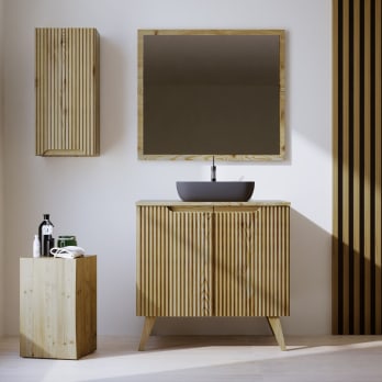 Mueble de baño con encimera de madera maciza Alpes 14 Bruntec