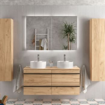 Conjunto mueble de baño con lavabo sobre encimera Born Salgar