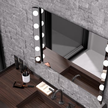 Espejo de baño con luz iluminaria Hollywood Eurobath