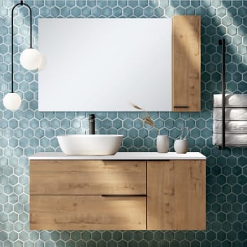 Mueble de baño con encimera de Solid Surface Coban Bruntec