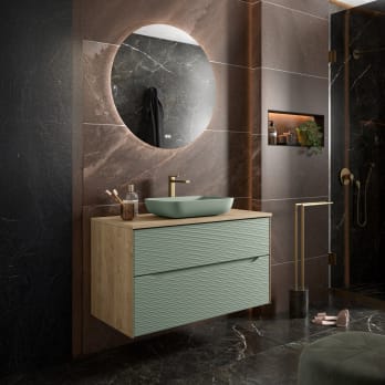 Mueble de baño con encimera de madera Sahara Coycama