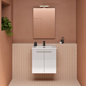 Mueble de baño VENECIA S fondo reducido espejo y lavabo B&K