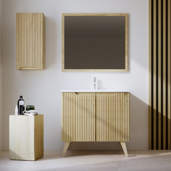 Conjunto de mueble de baño de madera maciza Alpes 14 Bruntec