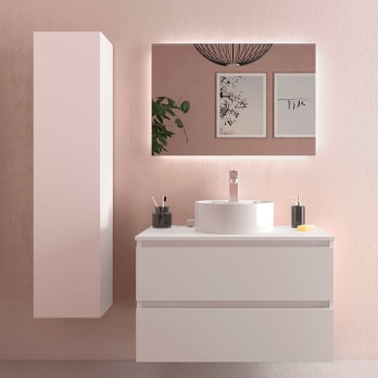 Conjunto mueble de baño con lavabo sobre encimera Bequia Salgar