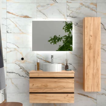 Conjunto mueble de baño con lavabo sobre encimera Born Salgar