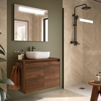 Mueble de baño con encimera de madera Noja Salgar