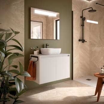 Mueble de baño con encimera de madera Noja Salgar