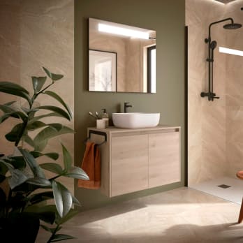 Mueble de baño con encimera de madera Noja Salgar