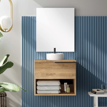 Mueble de baño con encimera de madera Fortuna Bruntec