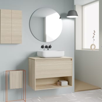 Conjunto mueble de baño con lavabo sobre encimera Niwa Top Amizuva