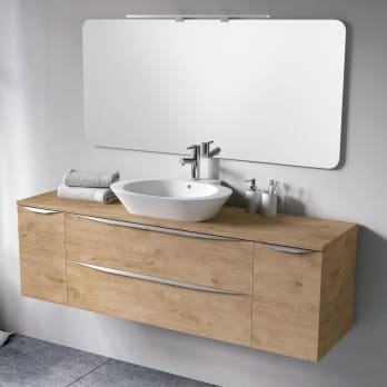 Mueble de baño Landes con encimera de madera Coycama