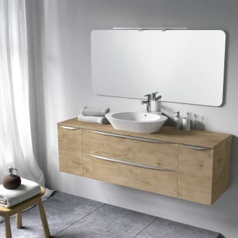 Mueble de baño Landes con encimera de madera Coycama