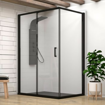 Mampara de ducha Sabik perfilería negra Bruntec