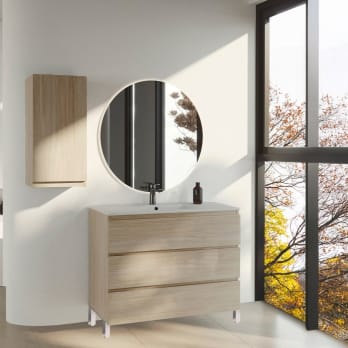 Mueble de baño color madera fondo reducido 37.8 cm Vilma Bruntec
