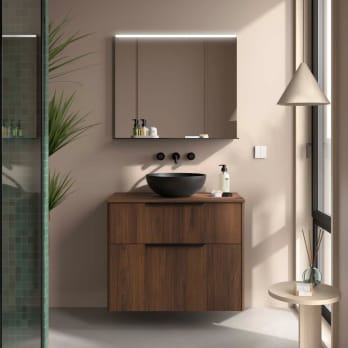 Mueble de baño con encimera de madera Luva Salgar