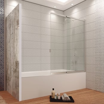 Mampara de bañera corredera y abatible Milano Bruntec