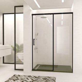 Mampara de ducha Treban negro mate Torvisco