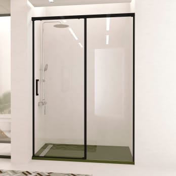 Mampara de ducha Treban negro mate Torvisco