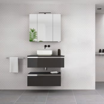 Mueble de baño con encimera de madera Vida Royo