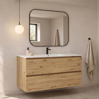 Mueble de baño color madera fondo reducido 37.8 cm Vilma Bruntec