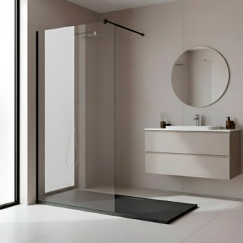 Mampara de ducha Elite negro mate Bruntec