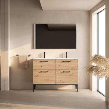 Conjunto mueble de baño con banquillo con lavabo Flat Verso VisoBath