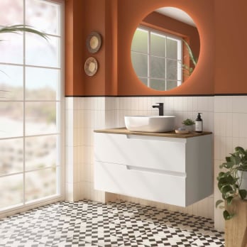 Mueble de baño con encimera roble montana Vima Salgar