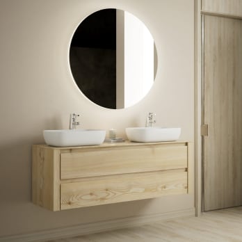 Mueble de baño con encimera de madera maciza Laponia Bruntec