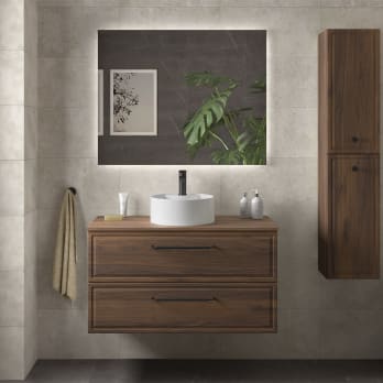 Conjunto mueble de baño Runa Salgar con lavabo sobre encimera