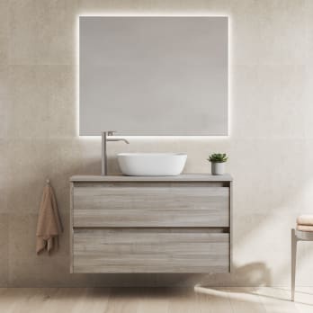 Mueble de baño con encimera de madera Oxford Bruntec