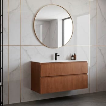 Conjunto de mueble de baño de madera maciza Alpes 2 Bruntec