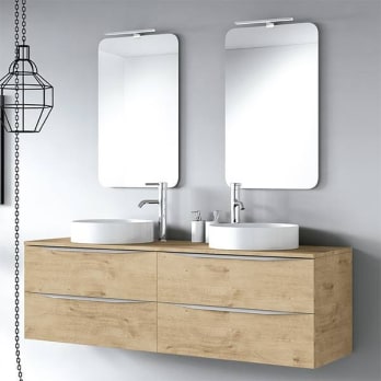 Mueble de baño con encimera de madera Landes Coycama