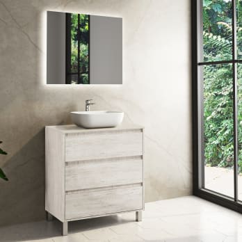 Mueble de baño con encimera de madera Boston Bruntec