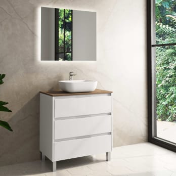 Mueble de baño con encimera de madera Boston Bruntec