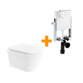 Pack inodoro + cisterna empotrada + pulsador Look Unisan Sanindusa